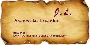 Joanovits Leander névjegykártya